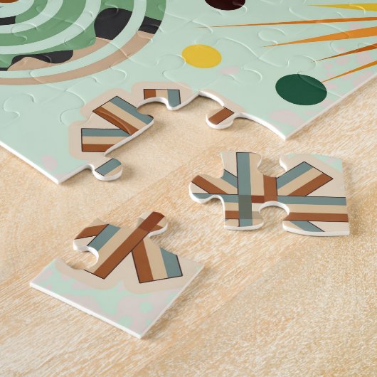 Africa Map Decorative Tribal Elements Pattern Legpuzzel (Zijkant)