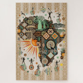 Africa Map Decorative Tribal Elements Pattern Legpuzzel (Verticaal)