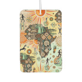 Africa Map Decorative Tribal Elements Pattern Luchtverfrisser (Voorkant)