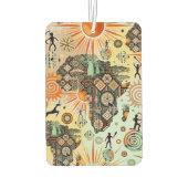 Africa Map Decorative Tribal Elements Pattern Luchtverfrisser (Achterkant)