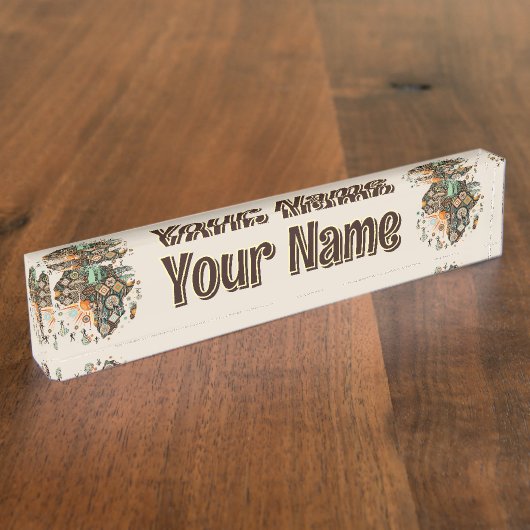 Africa Map Decorative Tribal Elements Pattern Naambordje (Zijkant)