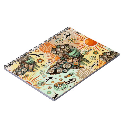 Africa Map Decorative Tribal Elements Pattern Notitieboek (Linkerzijde)
