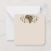 Africa Map Decorative Tribal Elements Pattern Notitiekaartje (Voorkant)