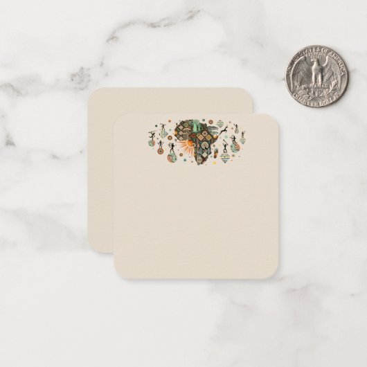 Africa Map Decorative Tribal Elements Pattern Notitiekaartje (Voorkant / Achterkant in situ)