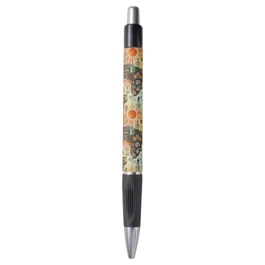 Africa Map Decorative Tribal Elements Pattern Pen (Voorkant Verticaal)