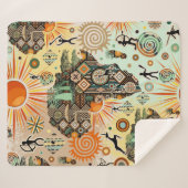 Africa Map Decorative Tribal Elements Pattern Sherpa Deken (Voorkant (horizontaal))