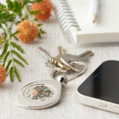 Africa Map Decorative Tribal Elements Pattern Sleutelhanger (Zijkant)