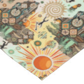 Africa Map Decorative Tribal Elements Pattern Tafelkleed (Gekanteld)