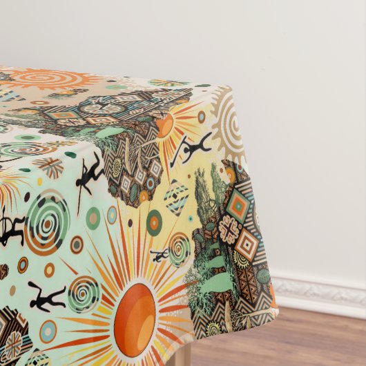 Africa Map Decorative Tribal Elements Pattern Tafelkleed (Voorbeeld)