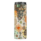 Africa Map Decorative Tribal Elements Pattern Thermosbeker (Achterkant)