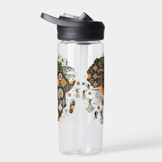 Africa Map Decorative Tribal Elements Pattern Waterfles (Rechts)