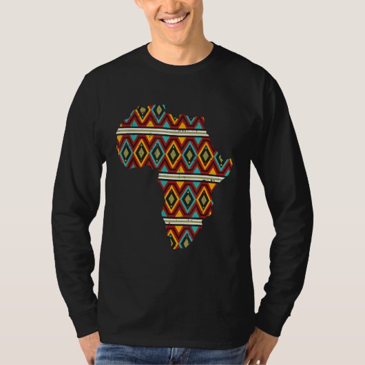 Africa Map Ethnic Dashiki Kente Cool African Ameri T-shirt (Voorkant)