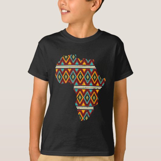 Africa Map Ethnic Dashiki Kente Cool African Ameri T-shirt (Voorkant)