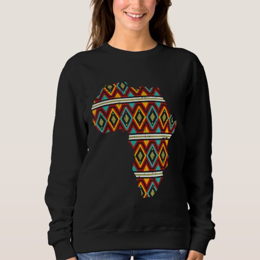 Africa Map Ethnic Dashiki Kente Cool African Ameri Trui (Voorkant)