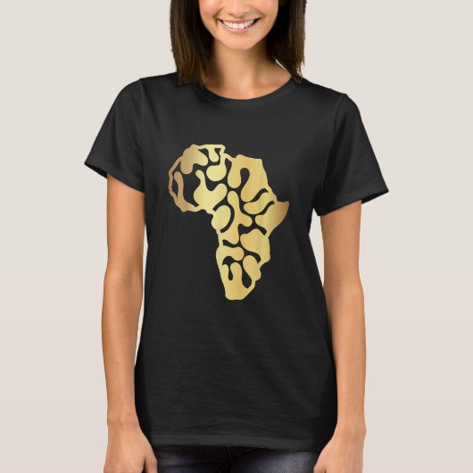 Africa Map Golden T-shirt (Voorkant)