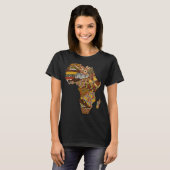 Africa Map Kente Cloth Black History Maand Afro Af T-shirt (Voorkant volledig)
