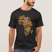 Africa Map Kente Cloth Black History Maand Afro Af T-shirt (Voorkant)