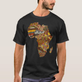 Africa Map Kente Cloth Black History Maand Afro Af T-shirt (Voorkant)