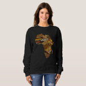 Africa Map Kente Cloth Black History Month Afro Af Trui (Voorkant volledig)