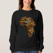 Africa Map Kente Cloth Black History Month Afro Af Trui (Voorkant)