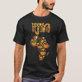 Africa Map Love Heart African Kente Men African Am T-shirt