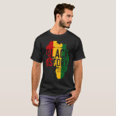 Africa Map Rastafari Style Quote BHM T-shirt (Voorkant volledig)