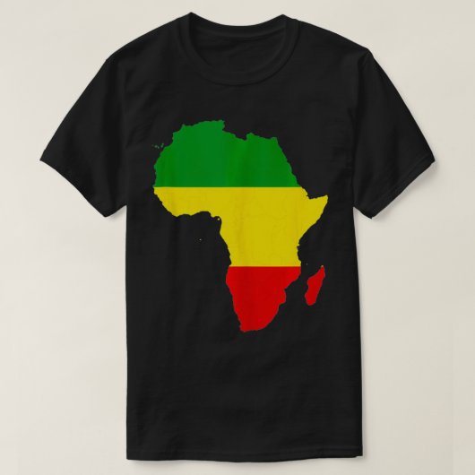 Africa Map Red Yellow Green Reggae Rasta Gift T-shirt (Design voorkant)