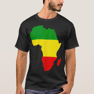 Africa Map Red Yellow Green Reggae Rasta Gift T-shirt