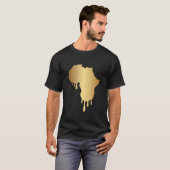 Africa Map Silhouette Gold T-shirt (Voorkant volledig)