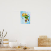 Africa Map waterverf artwork Poster (Keuken)