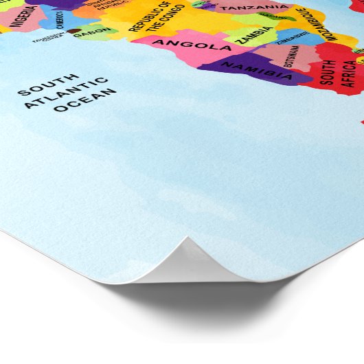 Africa Map waterverf artwork Poster (Hoek)