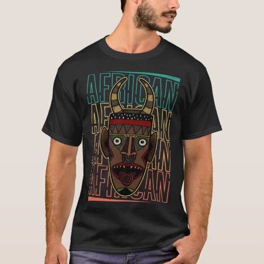 Africa Mask African Afro History Reggae Melanin  1 T-shirt (Voorkant)