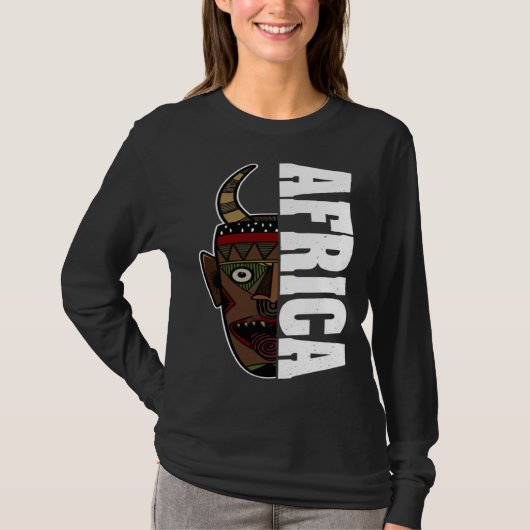 Africa Mask African Afro History Reggae Melanin T-shirt (Voorkant)