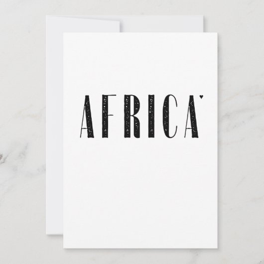 Africa - minimalistic typography card kaart (Voorkant)