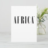 Africa - minimalistic typography card kaart (Staand voorkant)