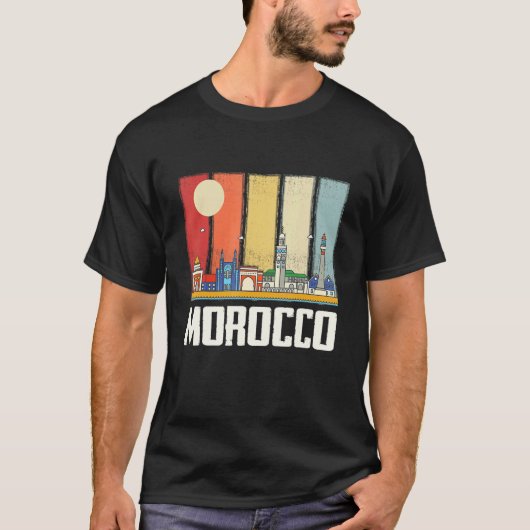 Africa Morocco Skyline Moroccans African Souvenir  T-shirt (Voorkant)