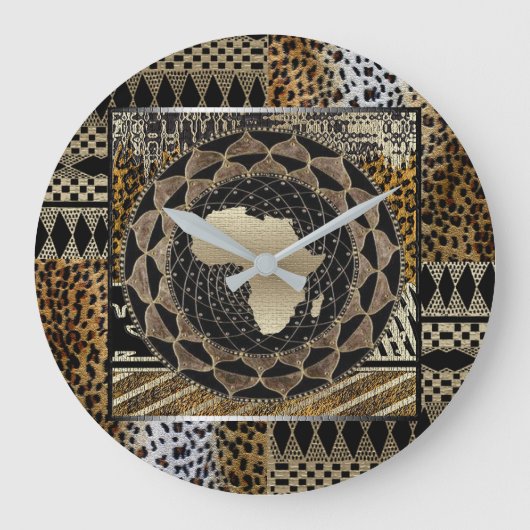 Africa Motif Graphic Large Clock Grote Klok (Voorkant)