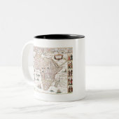 Africa nova descriptio (1690) van Willem Janszoon Tweekleurige Koffiemok (Voorkant links)