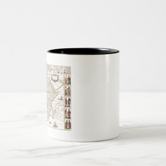 Africa nova descriptio (1690) van Willem Janszoon Tweekleurige Koffiemok (Center)