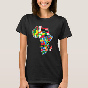 Africa Pride Afrikaans continent kaart met vlaggen T-shirt