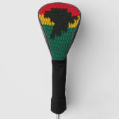 Africa Red Black Gold Green Designer Crochet Print Golfheadcover (Voorkant)