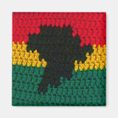 Africa Red Gold Green Black Map Crochet Print op Magneet (Voorkant)