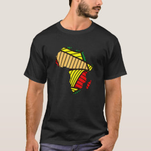 Africa Retro Map Kente for All African T-shirt