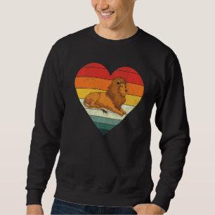 Africa Safari Animal Zoo Animal Retro Heart Lion Trui