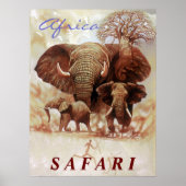 Africa Safari- Ele-studie Poster (Voorkant)