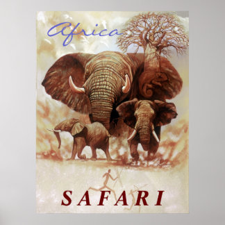 Africa Safari- Ele-studie Poster