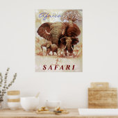 Africa Safari- Ele-studie Poster (Keuken)