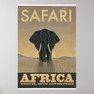 Africa Safari Elephant-reisposter Poster