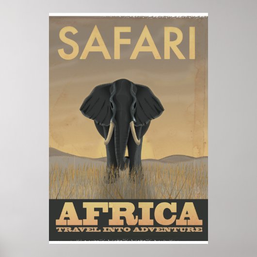 Africa Safari Elephant-reisposter Poster (Voorkant)