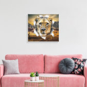 Africa-Safari Lioness Wildlife-Art Canvas Afdruk (Insitu (Woonkamer))